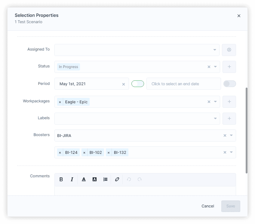 Edit workpackage from Selection Properties