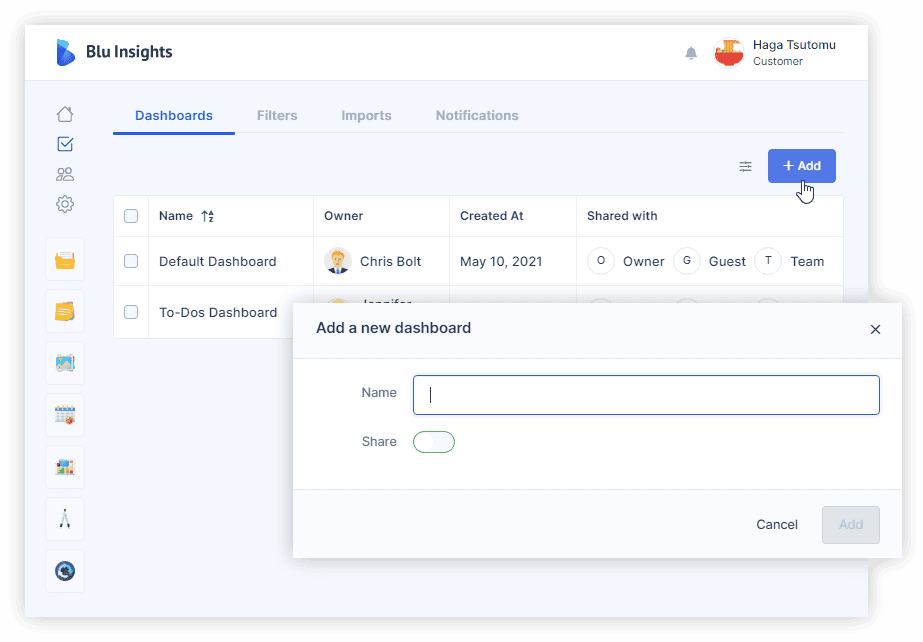 My Stuff - Dashboards